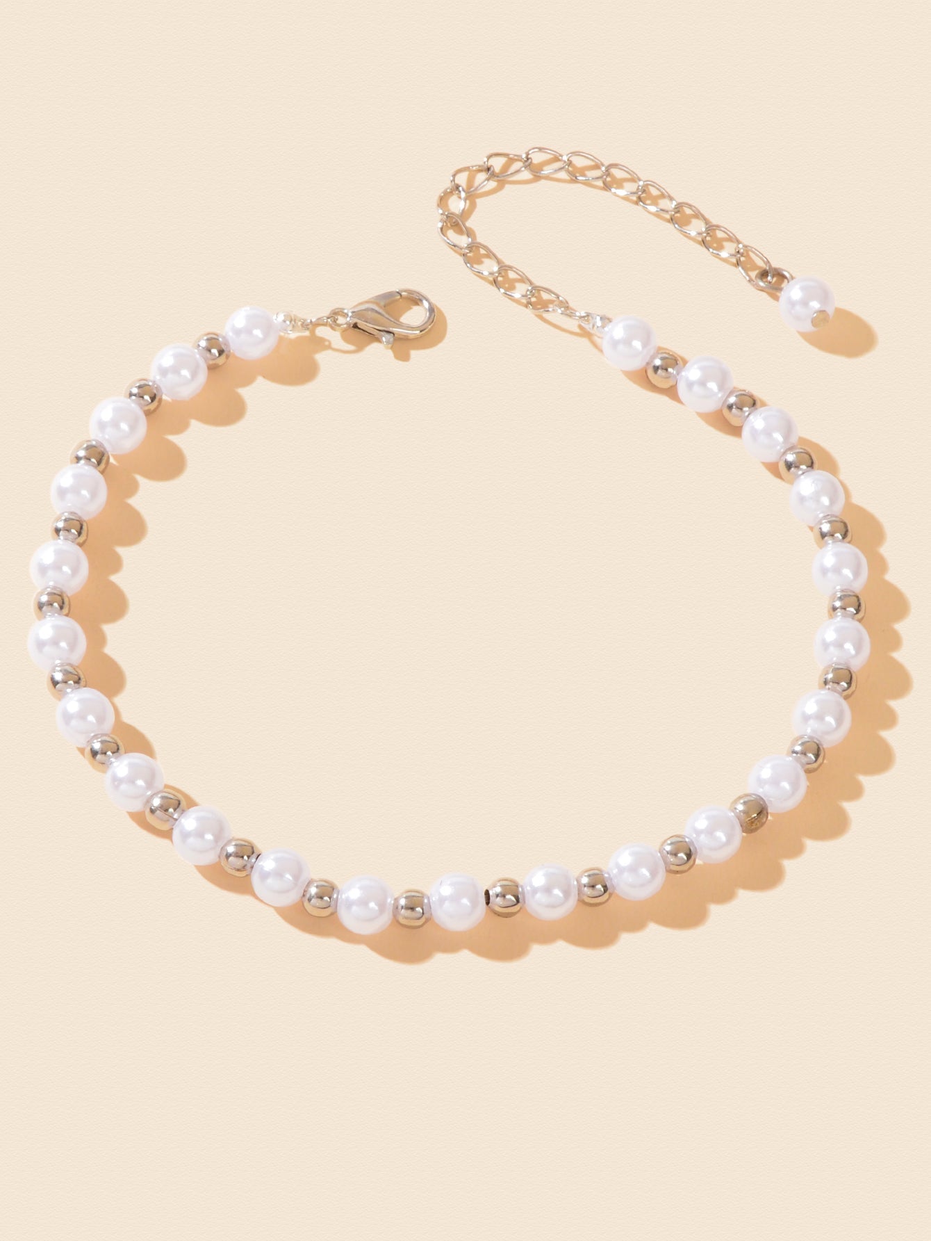 Handmade Pearl Beads Silver Adjustable Anklet Bracelet Cool Beach Foot Jewellery-1