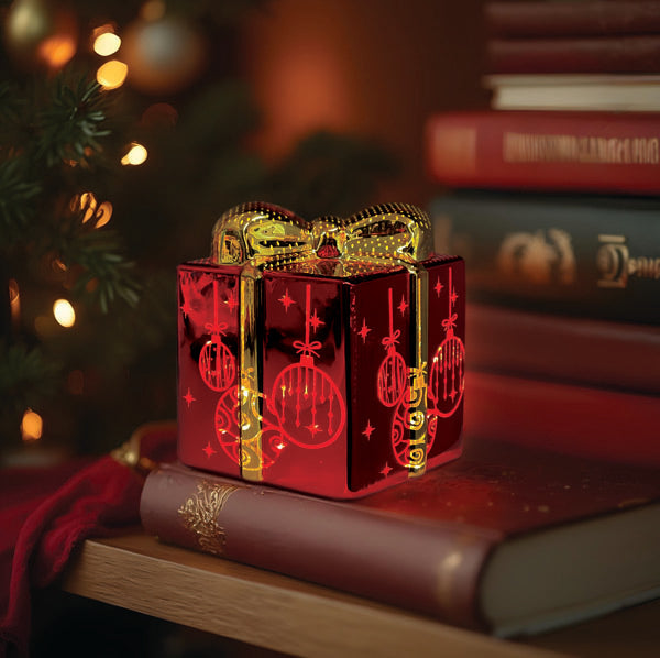 Lit Ornamental Glass Gift Box-0