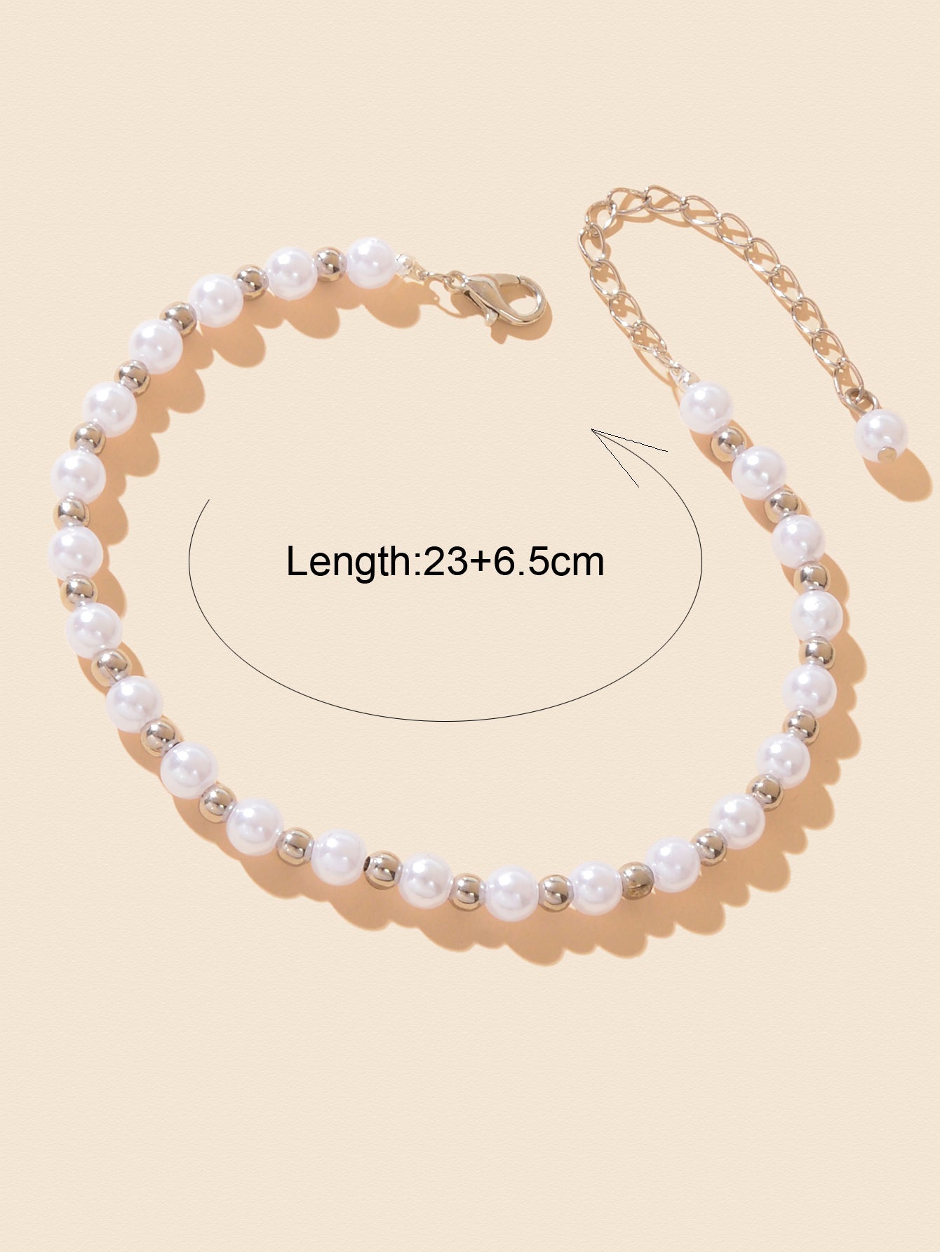 Handmade Pearl Beads Silver Adjustable Anklet Bracelet Cool Beach Foot Jewellery-3