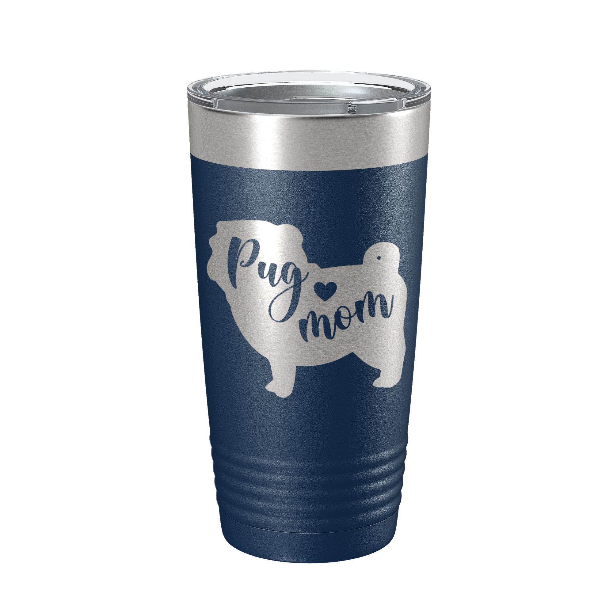 Pug Mom Tumbler Dog Travel Mug Gift Insulated Laser Engraved Coffee Cup 20 oz-2