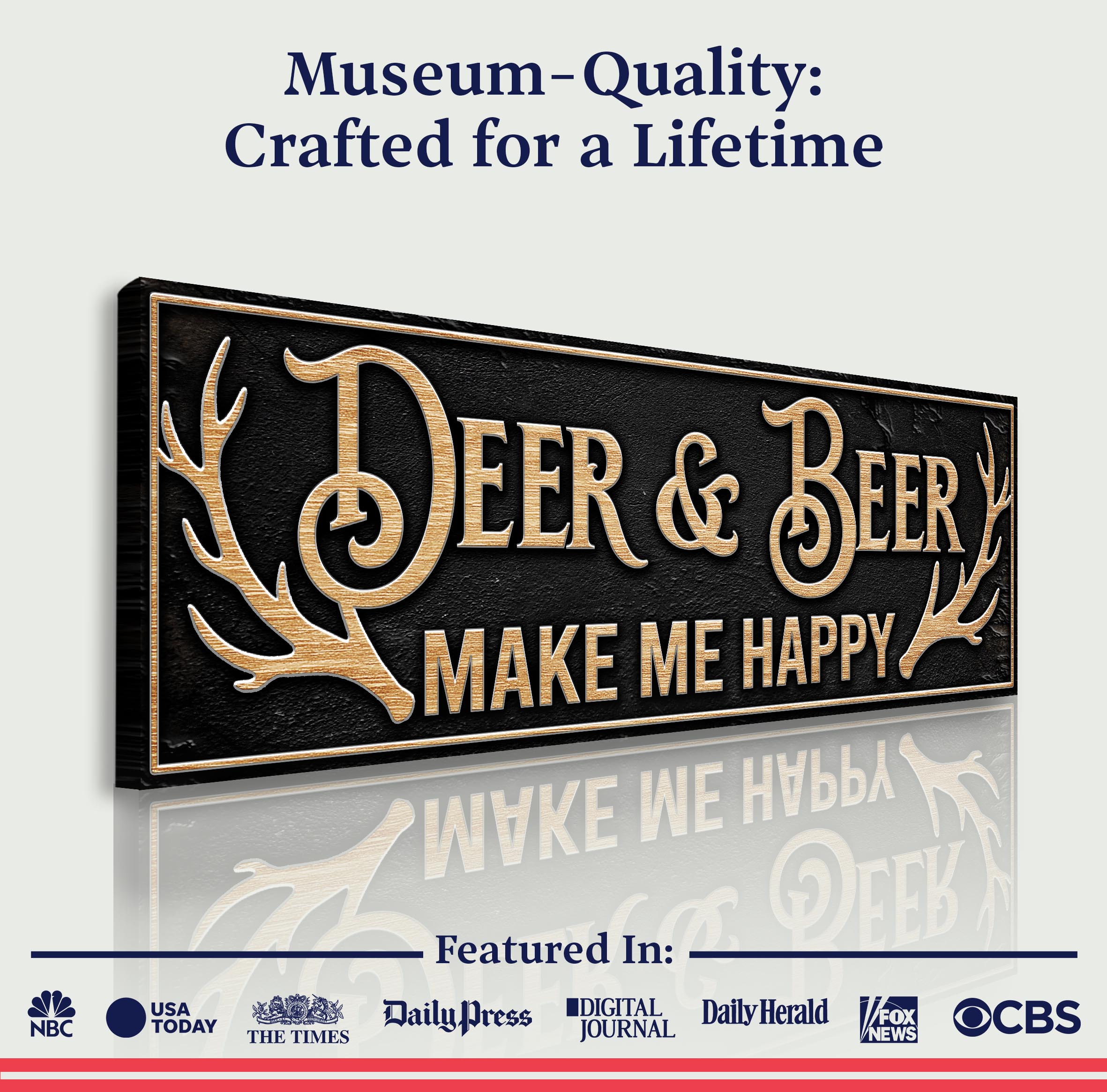 Deer And Beer Make Me Happy Hunting Sign-3