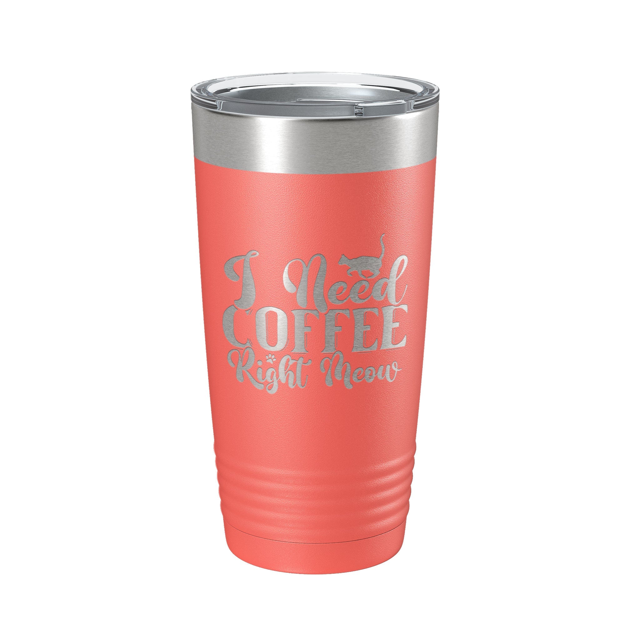 I Need Coffee Right Meow Tumbler Travel Mug Funny Cat Lover Gift Insulated Laser Engraved Coffee Cup 20 oz-20