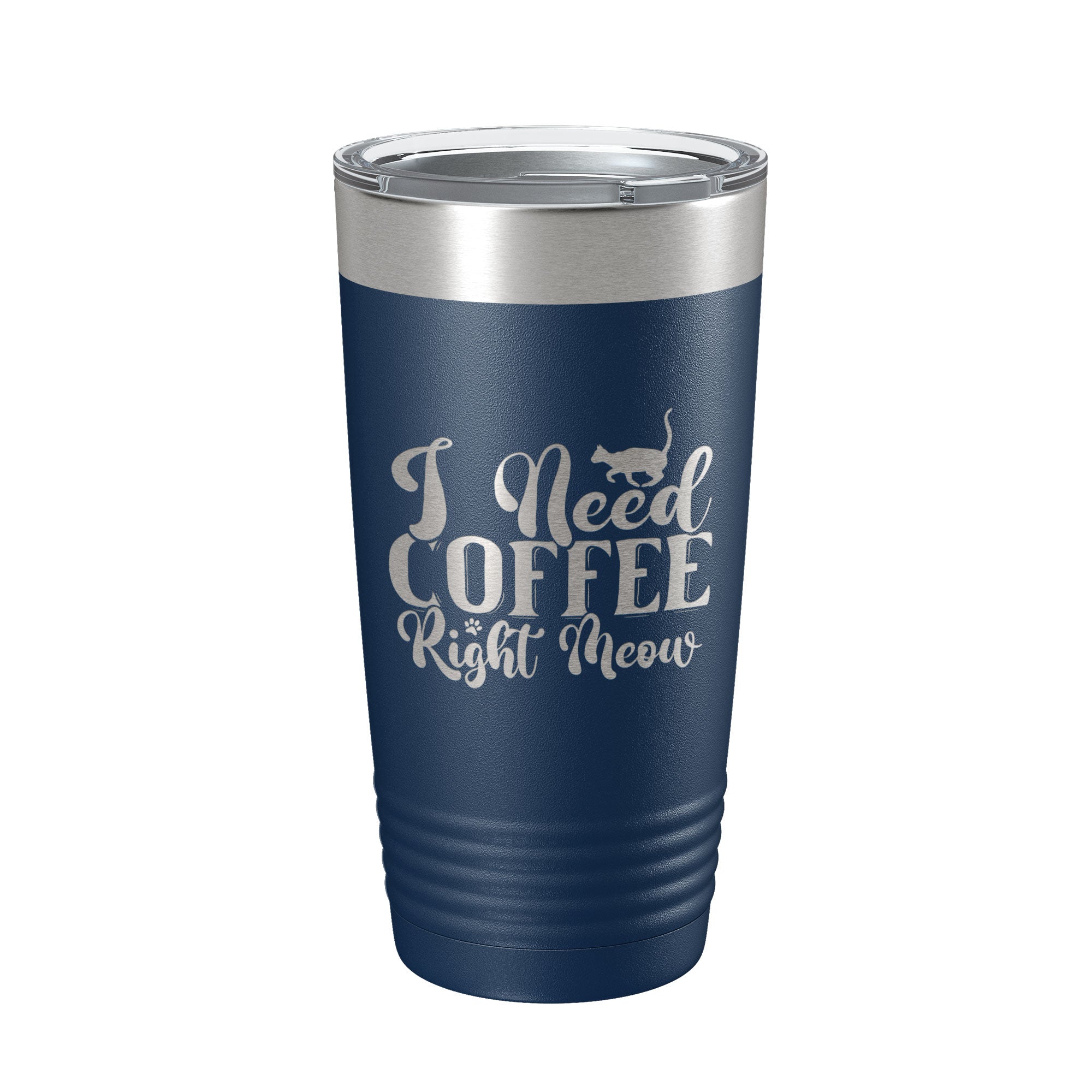 I Need Coffee Right Meow Tumbler Travel Mug Funny Cat Lover Gift Insulated Laser Engraved Coffee Cup 20 oz-2